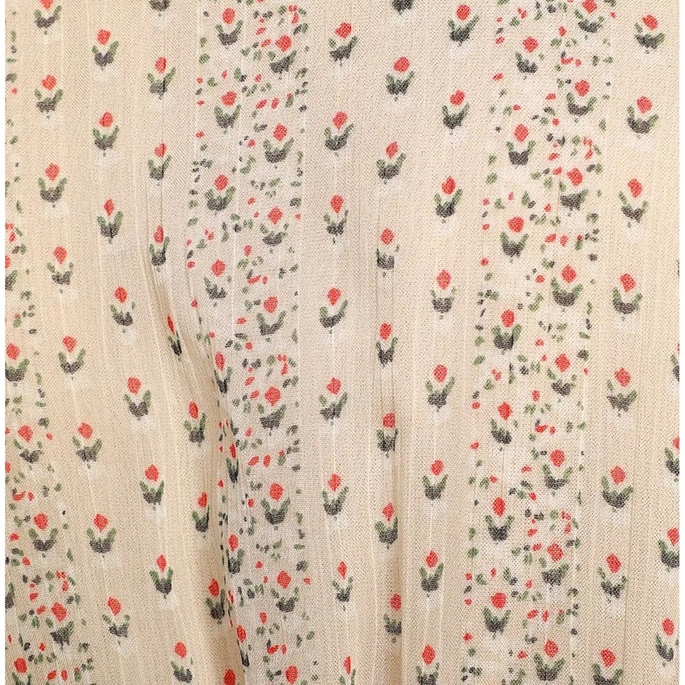 Lulus Sz M Brea Cream Floral Print Tiered Chiffon Maxi Dress Cottage Brunch Boho - Picture 6 of 11